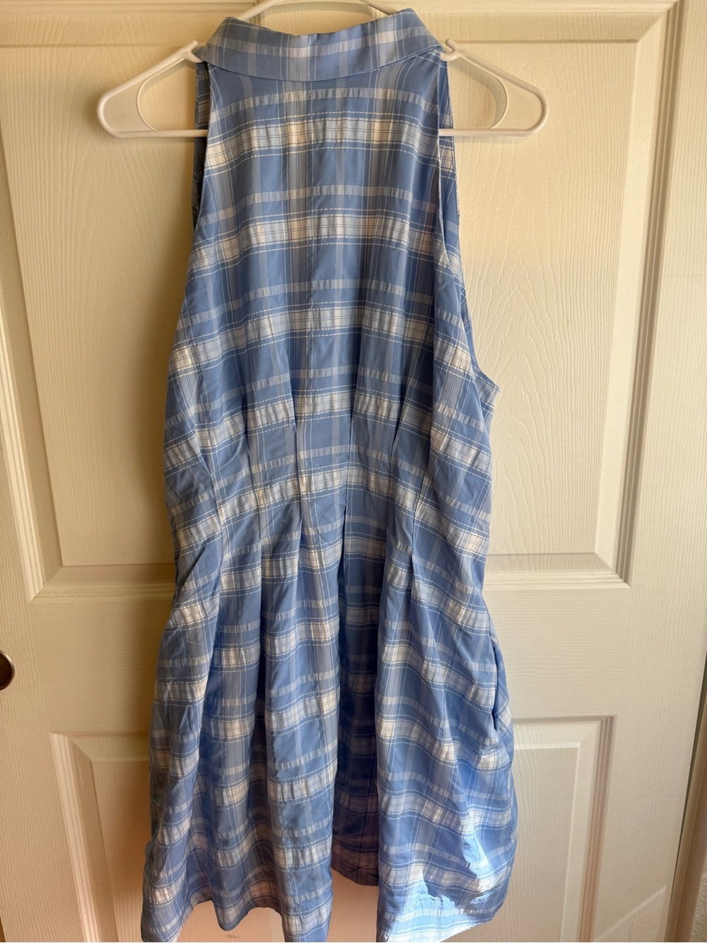 Exquise Anthropologie Tobie Blue Plaid Mini Shirtdress XL - Picture 4 of 4